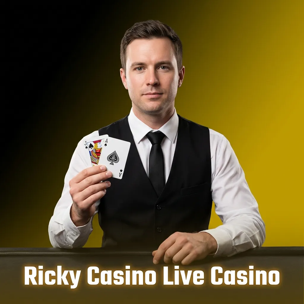 Live casino dealers at Ricky Casino streaming HD roulette, blackjack, and baccarat games from professional studios
