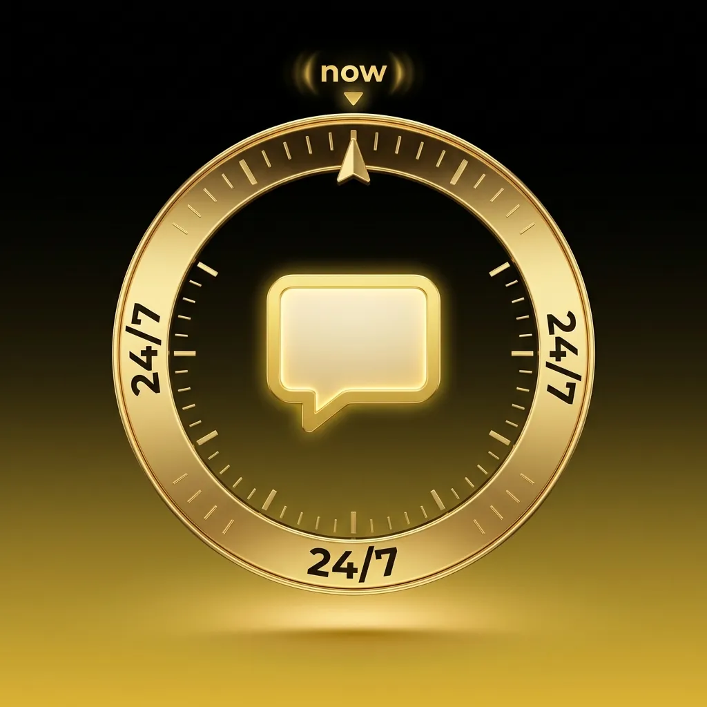 24/7 live chat support icon showing instant customer service access for urgent issues like login problems and deposits
