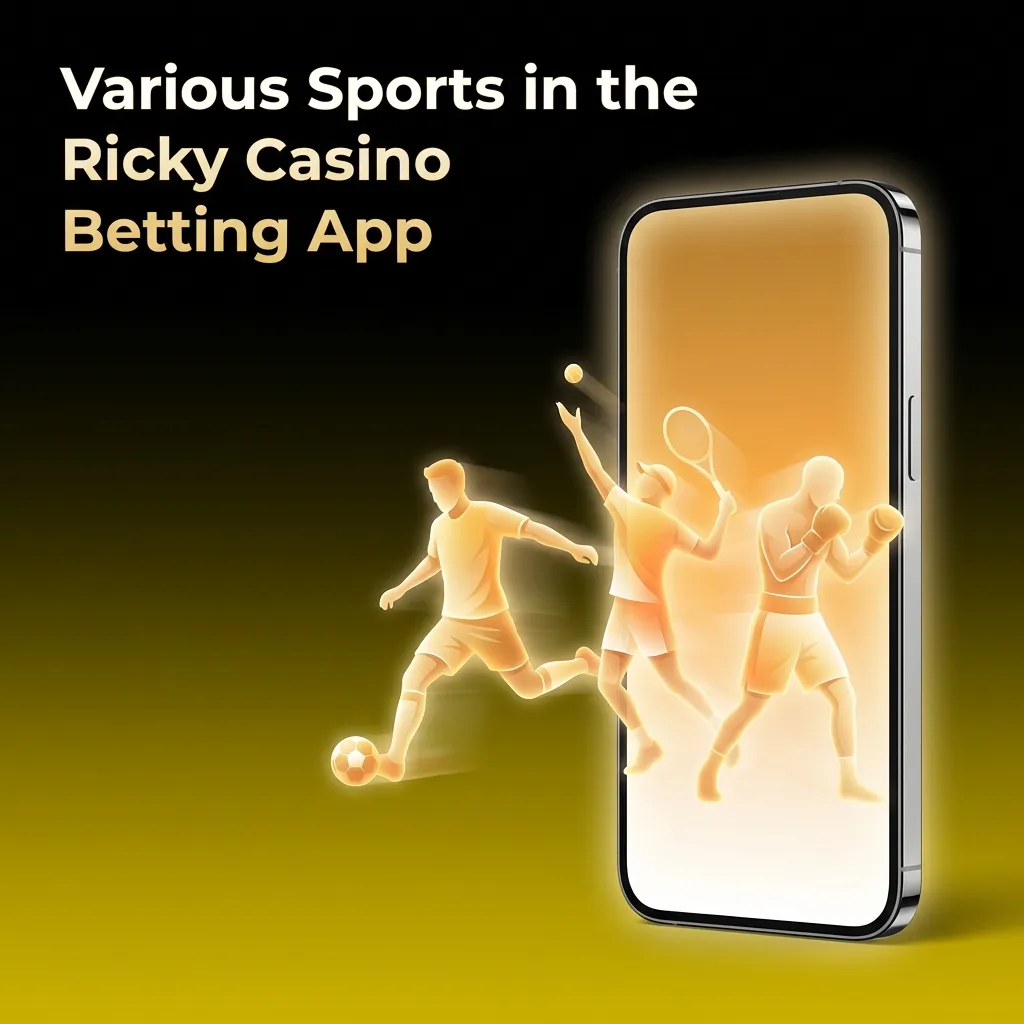 Ricky Casino mobile app interface showing multiple sports betting options including football, basketball, and esports